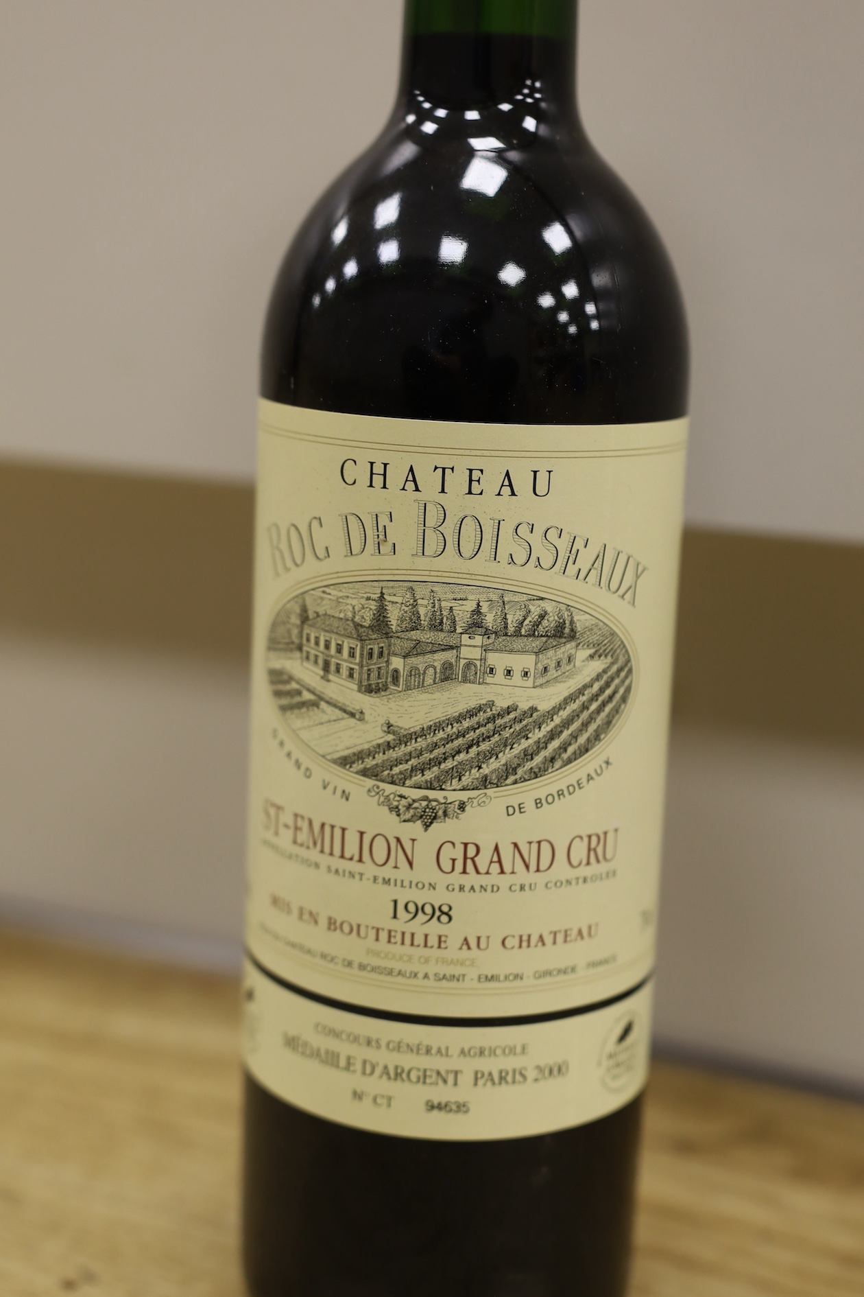 A case of six bottles of Chateau Roc de Boisseaux Saint Emilion Grand Cru 1998. Condition - unknown history of storage